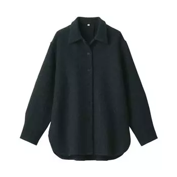 Куртка MUJI из переработанной шерсти, куртка с двойным плетением BGE07A3A, угольно-серый цвет L, женская, женская