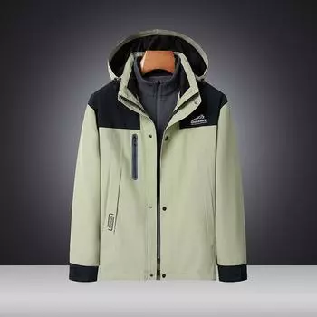 Куртка мужская 3-в-1 Hardshell со съемной флисовой подкладкой, водонепроницаемая, термокуртка для походов M