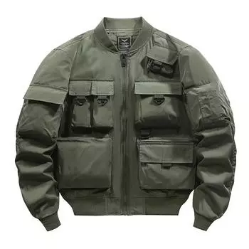 Куртка мужская американская винтажная бейсбольная куртка с несколькими карманами M