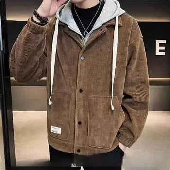 Куртка мужская большого размера свободная утолщенная плюс толстый верх красивая повседневная куртка с капюшоном M