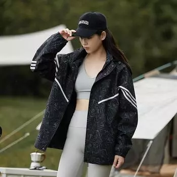 Куртка мужская и женская одинаковая ветрозащитная и водонепроницаемая весна и осень для активного отдыха тонкая дышащая повседневная альпинизм M чёрный