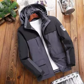 Куртка мужская и женская весна и осень тонкая модная стильная куртка для активного отдыха водонепроницаемая L темно-синий