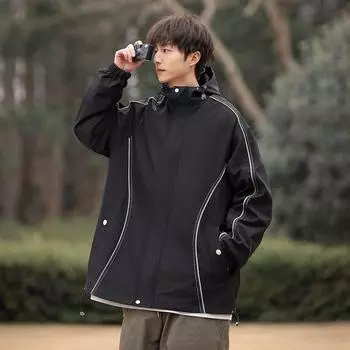 Куртка мужская куртка для активного отдыха альпинистский костюм студенческий инструментарий красивая куртка для активного отдыха ветрозащитная M чёрный