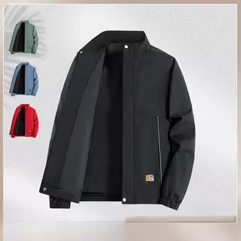Куртка Мужская куртка для спешки Весенняя и осенняя рабочая одежда Спортивная куртка Повседневная одежда для весны и осени Топы Куртки с капюшоном Спортивные ветрозащитные куртки для активного отдыха M чёрный