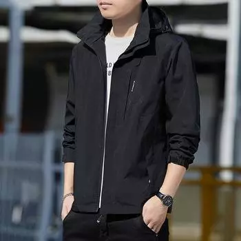 Куртка мужская куртка мужская весенняя повседневная ветрозащитная альпинистская куртка мужская с капюшоном M