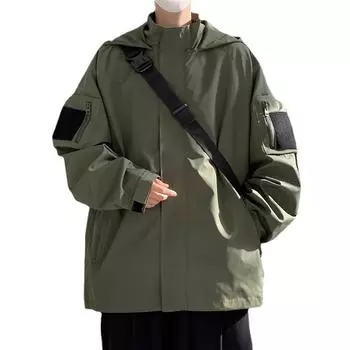 Куртка мужская куртка весна и осень новая универсальная гонконгская стильная весенняя бейсбольная форма для мужчин и подростков красивый кардиган куртка с капюшоном M