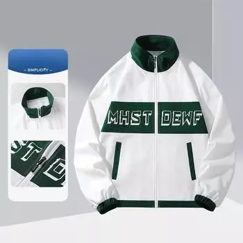 Куртка мужская модная брендовая универсальная молодежная красивая повседневная свободная версия с принтом в виде букв и воротником-стойкой верхняя куртка мужская одежда M