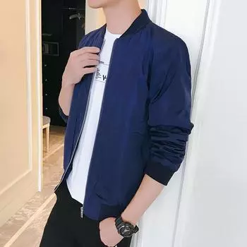 Куртка мужская молодежная весна и осень новый корейский стиль тонкий бейсбольная форма топ повседневная тонкая куртка мужская тенденция M