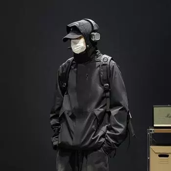 Куртка мужская на весну и осень в корейском стиле, тонкая однотонная повседневная куртка с капюшоном и лацканами, рабочая куртка для мужчин S