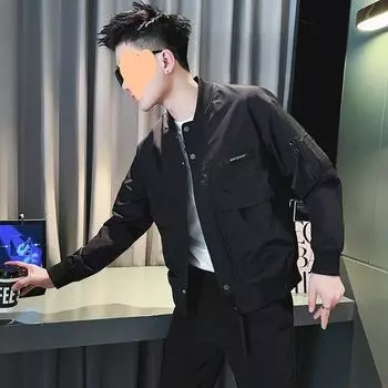 Куртка мужская новая модная рабочая бейсбольная куртка мужская повседневная весна и осень короткая верхняя часть M зелёный