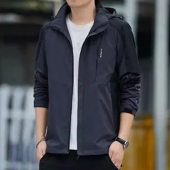 Куртка мужская новая осенняя уличная мужская куртка со съемным капюшоном водонепроницаемая и ветрозащитная куртка мужская ветровка M