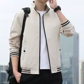 Куртка мужская новая весенняя свободная и универсальная корейский стиль модные и красивые топы повседневные студенческие куртки M