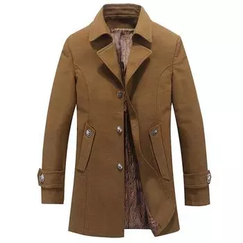 Куртка мужская однотонная модная повседневная деловая бархатная утолщенная зимняя одежда для мужчин M чёрный