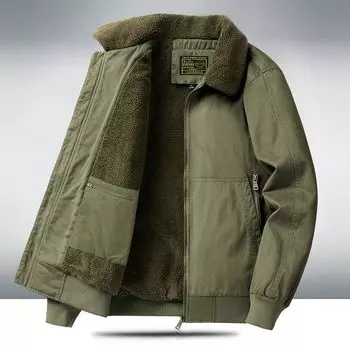 Куртка мужская осенне-зимняя бархатная утолщенная универсальная повседневная оснастка свободная большого размера модная куртка теплая верхняя часть M