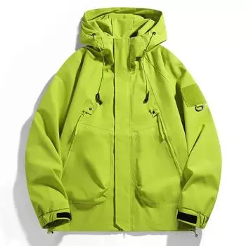Куртка мужская осенне-зимняя модная брендовая свободная куртка для инструментов, мужской ветрозащитный и водонепроницаемый костюм для альпинизма на открытом воздухе для пар S флуоресцентный зеленый