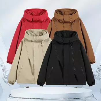 Куртка мужская осенне-зимняя модная брендовая свободная куртка для инструментов, мужской ветрозащитный и водонепроницаемый костюм для альпинизма на открытом воздухе для пар M чёрный
