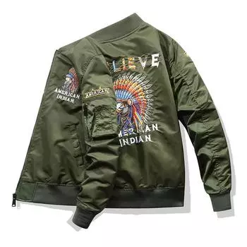 Куртка мужская осенне-зимняя, модная, вышитая, бейсбольная, молодежная, красивая, куртка для инструментов M чёрный