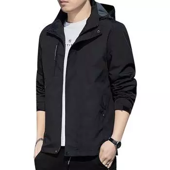 Куртка мужская осенне-зимняя с капюшоном, повседневная ветрозащитная куртка для мужчин среднего возраста и молодежи, осенняя одежда M