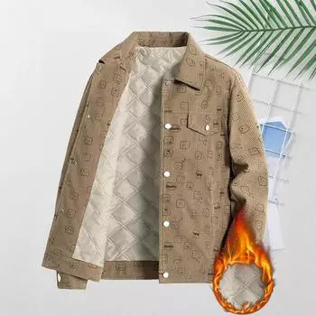 Куртка мужская осенне-зимняя трендовая куртка Niche Design Sense Lapel из хлопка с утолщенной отделкой M