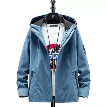 Куртка мужская осенне-зимняя трендовая мода повседневная спортивная ветрозащитная верхняя пара куртка с капюшоном M