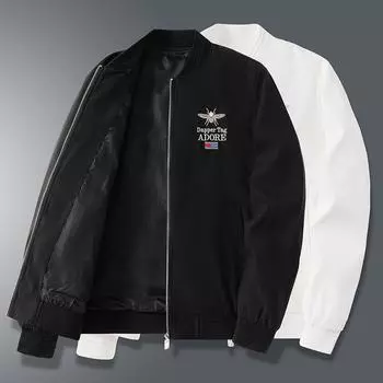 Куртка мужская осенне-зимняя, высококачественная, повседневная, бейсбольная форма, вышивка Little Bee, облегающая, утолщенная, устойчивая к холоду, теплая куртка из хлопка M