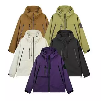 Куртка мужская осенняя новая тенденция функциональная ветрозащитная куртка с тремя технологиями для мужчин и женщин S слоновая кость