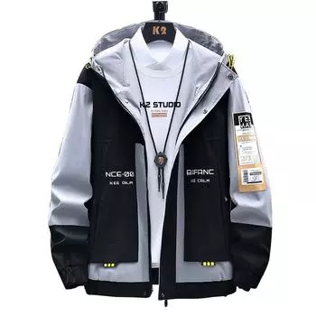 Куртка Мужская Пальто Плюс Размер Толстая Повседневная Мужская куртка с воротником-стойкой M -8xl 8XL чёрный