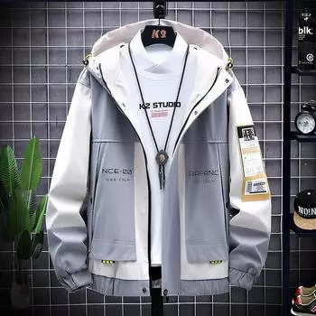 Куртка Мужская Пальто Плюс Размер Толстая Повседневная Мужская куртка с воротником-стойкой M -8xl M чёрный