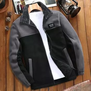 Куртка мужская повседневная осенне-зимняя, свитер мужская флисовая утолщенная флисовая куртка 4XL