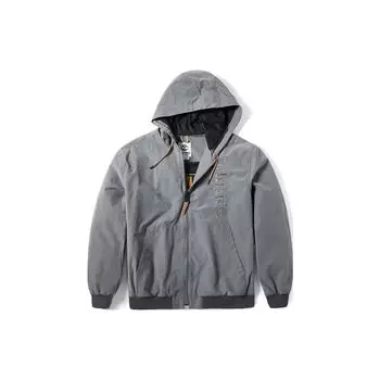 Куртка мужская с капюшоном и тисненым логотипом Timberland Solid Canvas Zip-Up Jacket Серая A22UU-033 XL