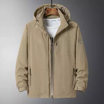Куртка мужская с капюшоном, весенне-осенняя куртка, новая большая тонкая куртка, мужская повседневная куртка с несколькими карманами, мужская одежда M