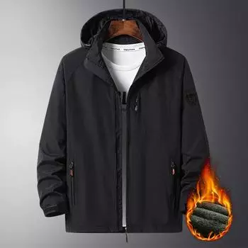 Куртка мужская с капюшоном, весенне-осенняя куртка, новая, большого размера, утолщенная, мужская, многокарманная, повседневная, ветровка для мужчин M