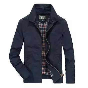 Куртка мужская с лацканами, тонкая осенняя повседневная мужская спортивная куртка M чёрный