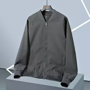 Куртка мужская с воротником-стойкой, повседневная, универсальная, свободная, модная, мужская, однотонная, бейсбольный костюм для мужчин L