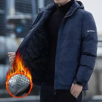 Куртка мужская со съемным капюшоном, зимняя флисовая утолщенная ветрозащитная водонепроницаемая походная куртка M