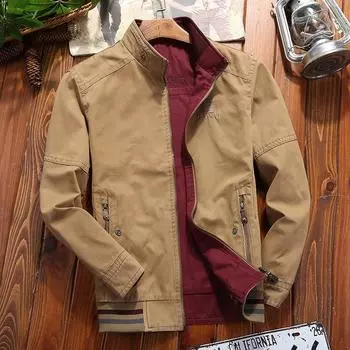 Куртка мужская среднего возраста, весна и осень, повседневная, свободная, большого размера, для папы, двусторонняя куртка, мужские топы L