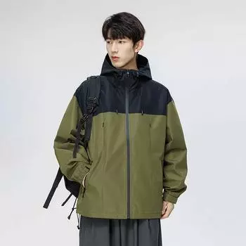 Куртка мужская свободная с капюшоном ветрозащитная повседневная куртка для мальчиков весна и осень M