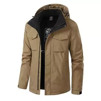 Куртка мужская свободного покроя из хлопка большого размера с капюшоном и плотным хлопком, рабочая куртка XL