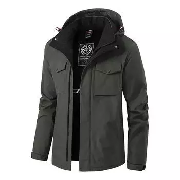 Куртка мужская свободного покроя из хлопка большого размера с капюшоном и плотным хлопком, рабочая куртка 8XL