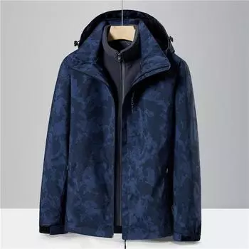 Куртка мужская три в одном осенне-зимний комплект из двух предметов съемный теплый и дышащий альпинистский костюм для активного отдыха M