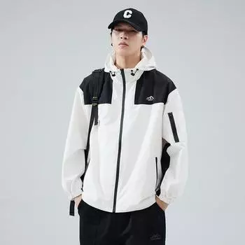 Куртка мужская уличная трехслойная, сезонная, американская, контрастные цвета, пара, тренчкот с капюшоном, куртка Tide M абрикосовый