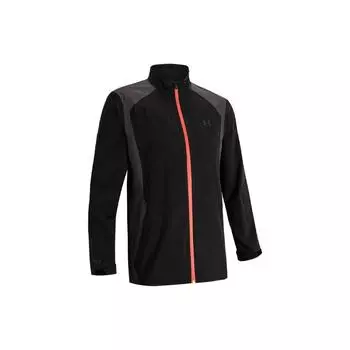 Куртка мужская Under Armour Portrush Rain с логотипом и цветным блоком, воротником-стойкой, черная 1352108-001 S
