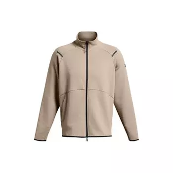 Куртка мужская Under Armour UA Unstoppable Logo Print с длинным рукавом и воротником-стойкой, флисовая, цвет хаки 1383043-203 XL