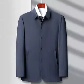 Куртка мужская весенне-осенняя куртка для пап среднего возраста, деловая повседневная куртка с тонкими лацканами на пуговицах 165