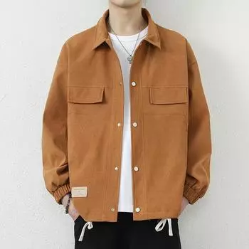 Куртка мужская весенне-осенняя куртка с лацканами, модная, с высоким чувством, трендовая, инструментальная одежда, повседневная мужская одежда M