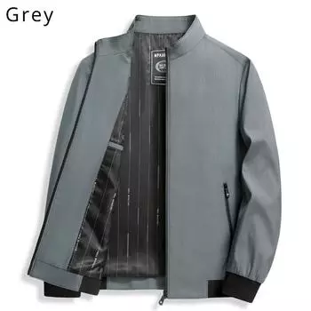 Куртка мужская весенне-осенняя, новый стиль, мужская бейсбольная форма с воротником-стойкой для молодежи и среднего возраста, деловая куртка весны и осени 175/XL чёрный