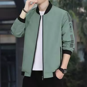 Куртка мужская весенне-осенняя облегающая бейсбольная куртка для спорта на открытом воздухе с воротником-стойкой M чёрный