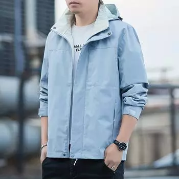 Куртка мужская весенне-осенняя парная куртка мужская красивая повседневная куртка с капюшоном для инструментов мужская S чёрный