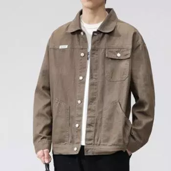 Куртка мужская весенняя американская уличная тенденция, свободная джинсовая повседневная куртка, универсальный верх S