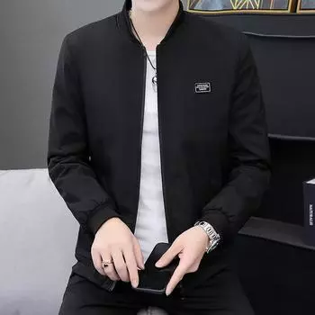 Куртка мужская весенняя бейсбольная куртка с воротником мужская простая куртка для поездок на работу ветрозащитная мужская модная молодежная бейсбольная форма M